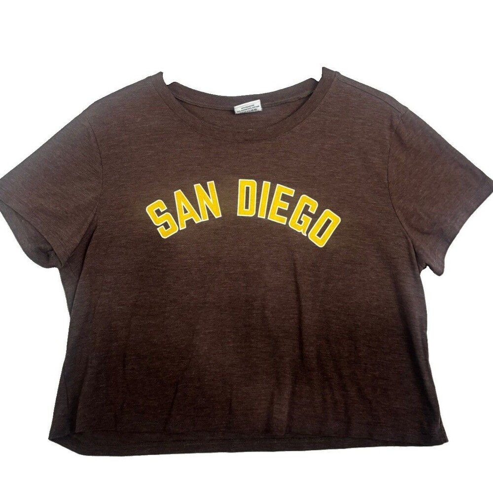 Where I’m From San Diego California Crop Tee Shirt Women’s XL Brown Graphic USA